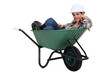 Photo: Tradesman in a wheelbarrow Tradesman in a wheelbarrow
