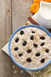 bowl of oatmeal on wood