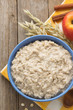 bowl of oatmeal on wood