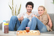 Couple having breakfast
