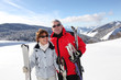 Foto: high-spirited seniors at ski high-spirited seniors at ski