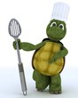tortoise chef with slotted spoon