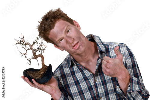 Photo: Man with bonsai Man with bonsai