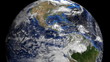 Nicaragua flag on pole on earth globe animation