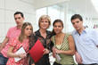 Photo: Students posing with their teacher Students posing with their teacher