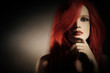 Woman portrait fashion model with red hair