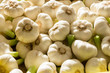 Fresh garlic cloves at the market