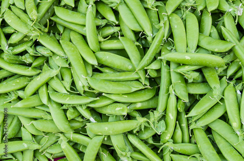 Photo: Fresh green peas at the market Fresh green peas at the market