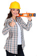 Woman with a spirit level