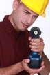 Photo: Man with cordless drill Man with cordless drill