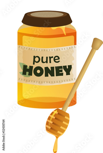 Vector: Honey Jar and Dipper Honey Jar and Dipper