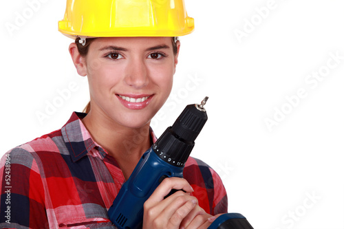 Photo: woman with drill woman with drill