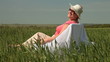 Joyful Senior Lady Relaxing On The Nature