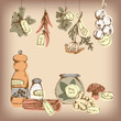Set of spices and herbs