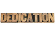 Photo: dedication word in wood type dedication word in wood type