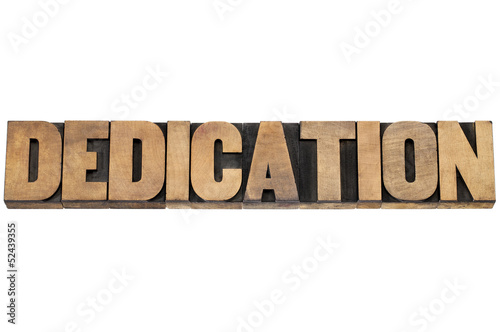 Photo: dedication word in wood type dedication word in wood type