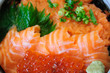 Ikura and Salmon Japanese Cuisine