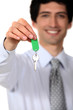 Estate agent with a key