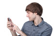 Foto: Man typing on his phone Man typing on his phone