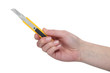 Photo: Hand holding a utility blade Hand holding a utility blade