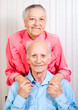 Positive elderly couple happy