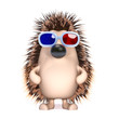 Cute hedgehog watches in 3d