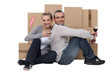 couple celebrating their new apartment