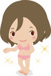 笑顔でポーズを取る若い女性