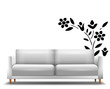 Sofa mit Wandtattoo Pflanze