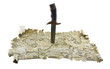 Photo: Knife in map isolated Knife in map isolated