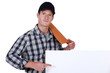 Roofer pointing