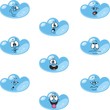 Weather cartoon cloud set 003
