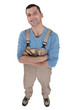 Painter with his arms crossed.