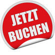 Sticker rot rund cu JEZT BUCHEN