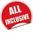 Sticker rot rund cu ALL INCLUSIVE