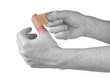 Adhesive Healing plaster on hand.