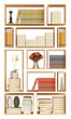 Wall bookcase isolated on white