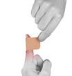 Adhesive Healing plaster on hand.