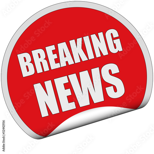 Illustration: Sticker rot rund cu BREAKING NEWS Sticker rot rund cu BREAKING NEWS