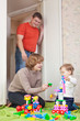 f family of three in home