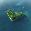 Island Alphabet. Paradise tropical island in form of letter L