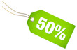 Label "50%" Green