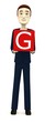 3d render of businessman with letter G