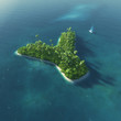 Island Alphabet. Paradise tropical island in form of letter Y