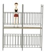 3d render of cartoon character with scaffolding