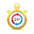 24 Hours Golden Stopwatch Icon