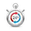 24 Hours Silver Stopwatch Icon