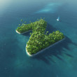Island Alphabet. Paradise tropical island in form of letter Z
