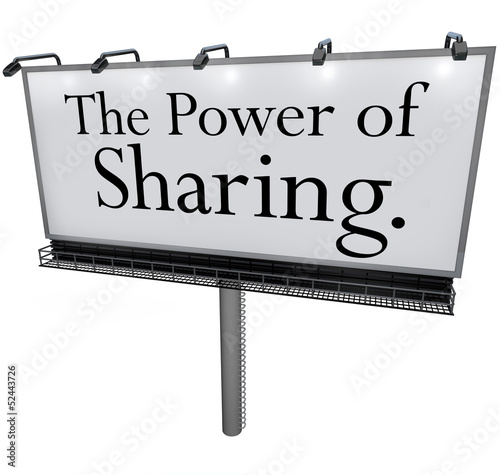 Illustration: The Power of Sharing Billboard Message Donate Give Help Others The Power of Sharing Billboard Message Donate Give Help Others