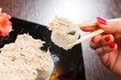 sushi with chopsticks